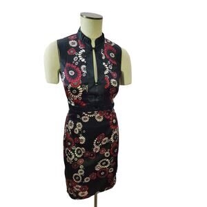 Forever‎ Womens Chinese Style Black Sleeveless Dress Size S